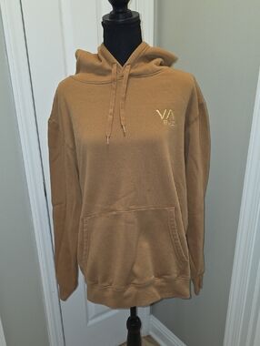 RVCA Men's Camel Tan Crewneck Hooded Sweatshirt